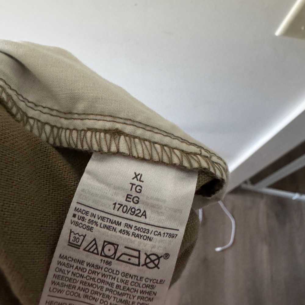 NEW!! Old Navy Linen Blend Pull On Shorts Comfort Elastic Waistband Army Green - Picture 7 of 7